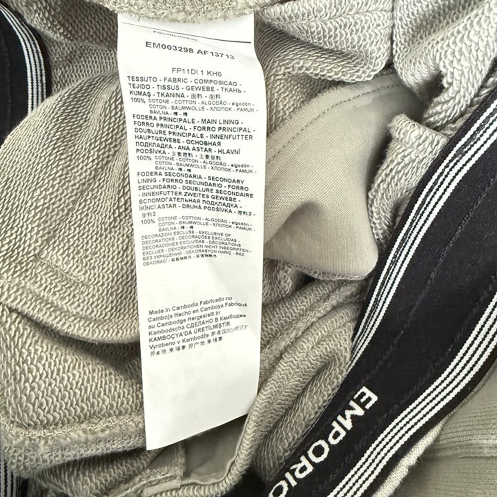 Emporio Armani Mens Gray Cotton Joggers Zip Pocket Sweatpants Logo, Sz X-Large - Picture 7 of 11
